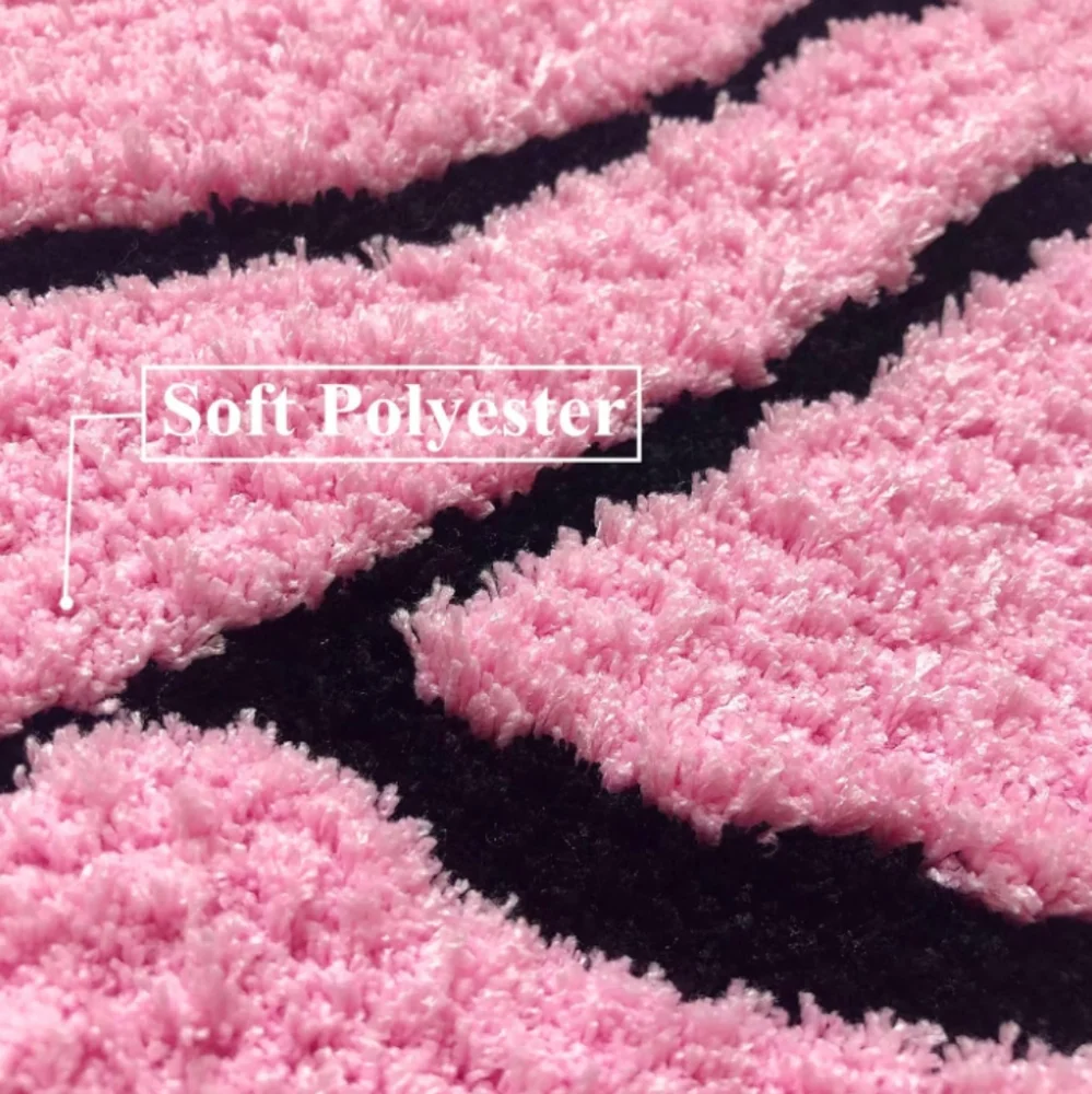 Pink Rose Shaped Bath Mat Bedroom Rug Doormat Flower Shape Floral Romantic Decor